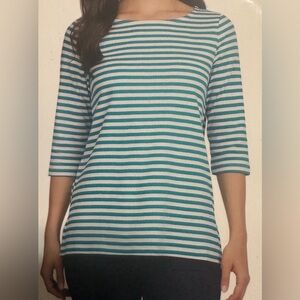 NEW - Land’s End - 3/4 Sleeve Boat Neck Pima Cotton Tee